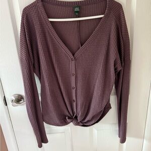 Wild Fable Mauve Tie-Front Knit Cardigan